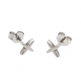 10PCS Stainless Steel 316L Stud Earrings X shape 7mm