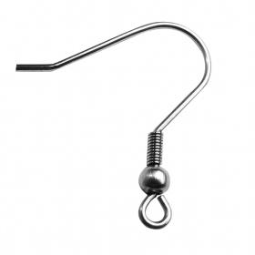 100PCS18x20mm Fish hook Steel Earwire with ball and spring cord