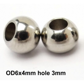 100PCS 6X4mm stainless steel Bead for jewellery making