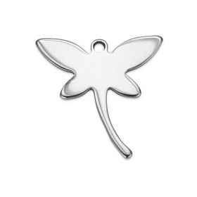 100PCS 19x18x1mm Stainless steel Pendant charm dragonfly