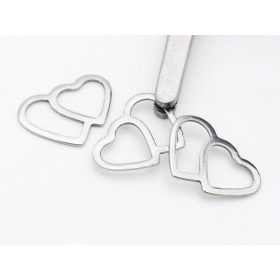 100PCS 13x10mm Stainless steel pandent charm lover heart