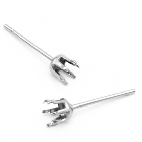 100PCS 4mm Stainless steel Earring stud