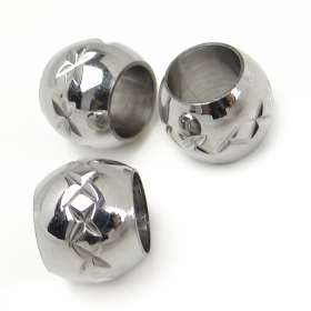 5PCS 10X8MM Surgical steel Large hole Bead