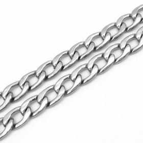10meters Stainless steel Curb chain flat 6X9mm-Sold by the meter