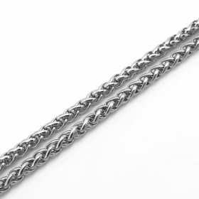 10 meters Stainless steel 5.0mm wheat spiga chain