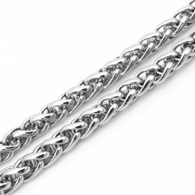 10 meters Stainless steel 7.0mm wheat spiga chain