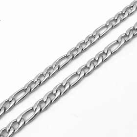 10 meters Stainless steel Figaro Chain 1.0mm wire 3.6mm width