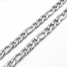 10 meters Stainless steel Figaro Chain 7mm wide