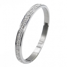 10PCS Stainless steel bangle with rhinestone 55x60mm