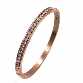 10PCS stianless steel bangle with rhinestone 60mm.gold plated