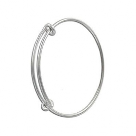 10pcs/lot Stainless steel bangle expandable 60x1.8mm,2 loops,