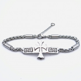 10PCS Stainless steel bracelet with cross charm 7.5 inch