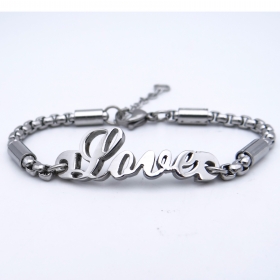 10PCS Stainless steel bracelet with letter charm 7.5inch