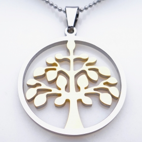 1PCS Stainless steel pendant 30mm round shap with life tree