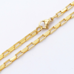 10PCS/ lot Inox Venitian Box Chain2.5x5mm link.Necklace in Gold