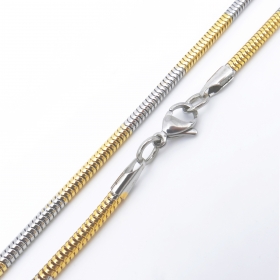 10PCS/lot Inox 2 tones gold & silver snak chian 3.2mm necklace