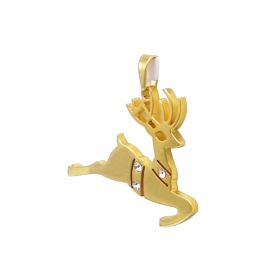 1PCS Stainless steel deer pendant with gold plated