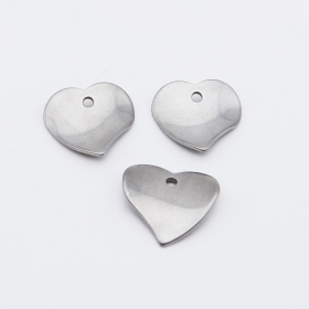 100PCS Stainless steel 316L heart pendant charm 20X20X1.5mm