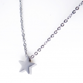 Stainless steel necklsce chain with star charm 18inch