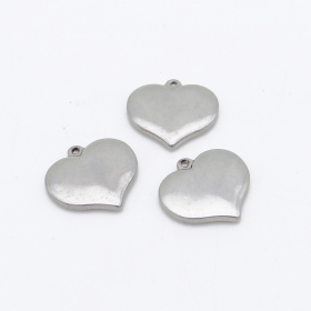 10PCS Stainless steel3 16L heart shape pendant charm 16X17X3mm