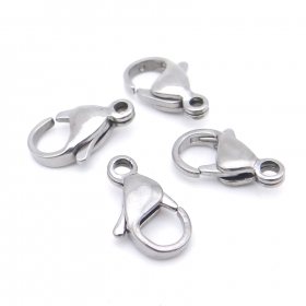 100PCS Stainless steel Trigger lobster clasp 15mm