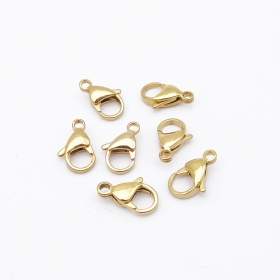 25PCS Stainless steel Trigger lobster clasp 10mm,gold plate