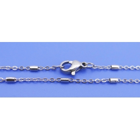 Stainless steel 304 cross chain with tube,1X1.5mm link, necklace