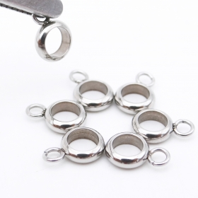 100PCS Stainless Steel 304 Bead Spacer Ring With 1 loop 8x2.5mm 