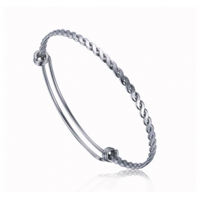 10pcs/lot Stainless steel braided adjustable bangle 60mm