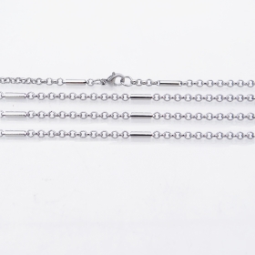 10PCS/lotStainless steel Rolo chain with tube1x3mm link,Necklace