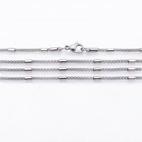 10PCS/lot Inox popcorn chain with tube, 1.9mm wire, Necklace 20"