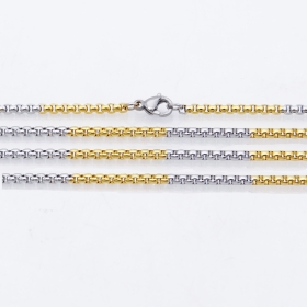 10PCS/lot 2 tone gold&silver box chain1.0mm wire necklace