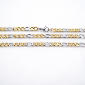 10PCS/lot 1.6mm Inox 2 tones gold&silver Figaro Chain necklace