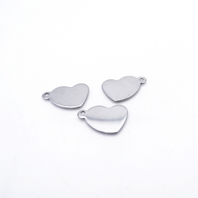 500PCS Stainless steel 18x12mm heart shape charm