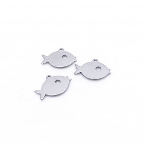 500PCS Stainless steel 15x21mm fish shape charm