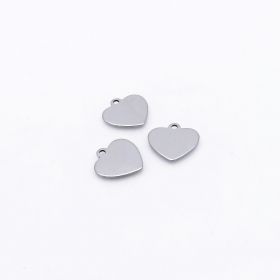 500PCS Stainless steel 304 13x13mm heart shape pendant charm