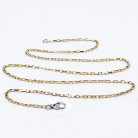 Stainless Steel Venitian Box Chain 2 tones gold & silver 1.5x3mm