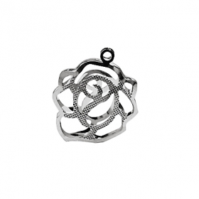 100PCS Stainless steel 17mm rose charm