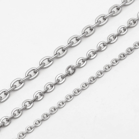 10 meters Inox flat cable chain 0.6mm wire, 2.3x3mm link
