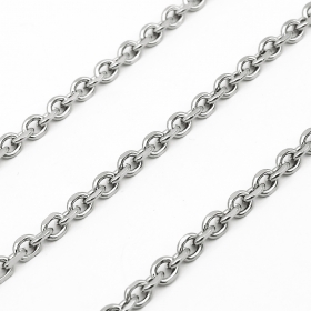 10meters Stainless steel cross chain cut 1.0mm wire 3.8x4mm link