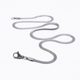 10PCS/lot Stainless steel 3mm flat net chian necklace,16 inch