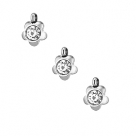 50PCS 7x10x3.5mm Stainless steel Pendant charm with cubic zircon
