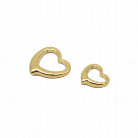 10PCSStainless steel heart pendant charm in gold vacuum plating