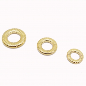 10PCS Stainless steel round ring in gold vacuum plating
