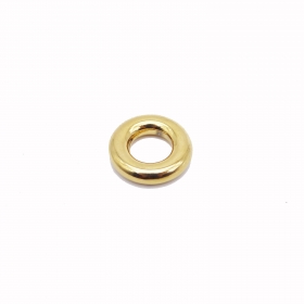 10PCS Stainless steel round ring glossy in gold vacuum plating