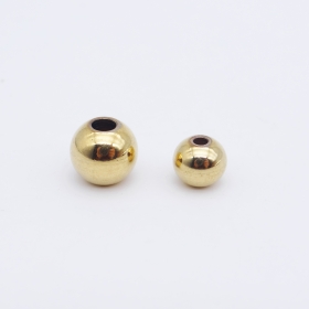 100PCS Stainless steel 304 round beads in gold vacuum plating