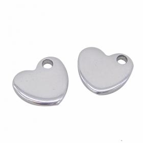 100PCS/bags Stainless-Steel-Blank Stamping 10x9mMM Heart Charms