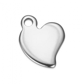 100PCS/bags Stainless-Steel Stamping 11x9mMM Heart Charms