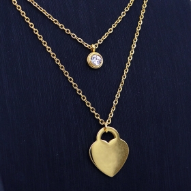 1PCS Stainless steel necklace for woman heart charms