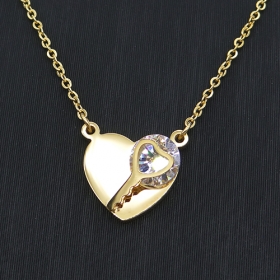 1PCS Stainless steel necklace gold plated for woman heart charm